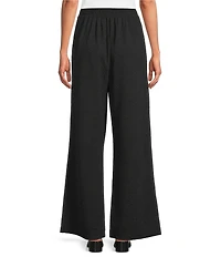 Calessa Textured Knit Wide Leg Pull-On Ankle Pants