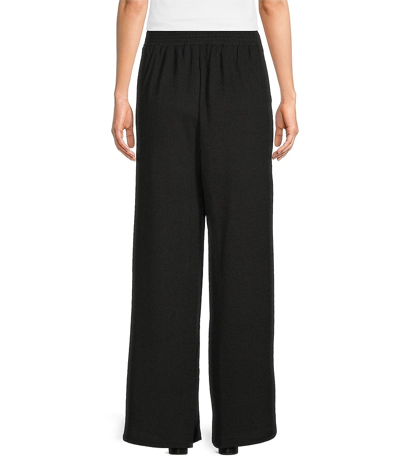 Calessa Textured Knit Wide Leg Pull-On Pants