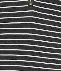 Calessa Textured Yarn-Dye Knit Wire Collar 3/4 Roll-Tab Sleeve Quarter Zip-Up Tunic