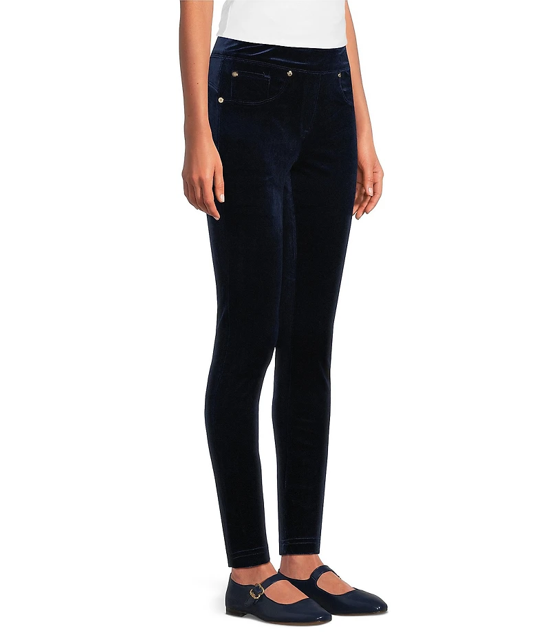 Calessa Velvet Pull On Ankle Skinny Pants