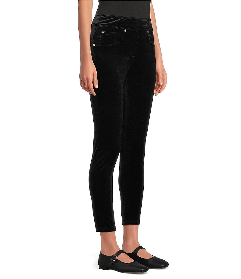 Calessa Velvet Pull On Ankle Skinny Pants
