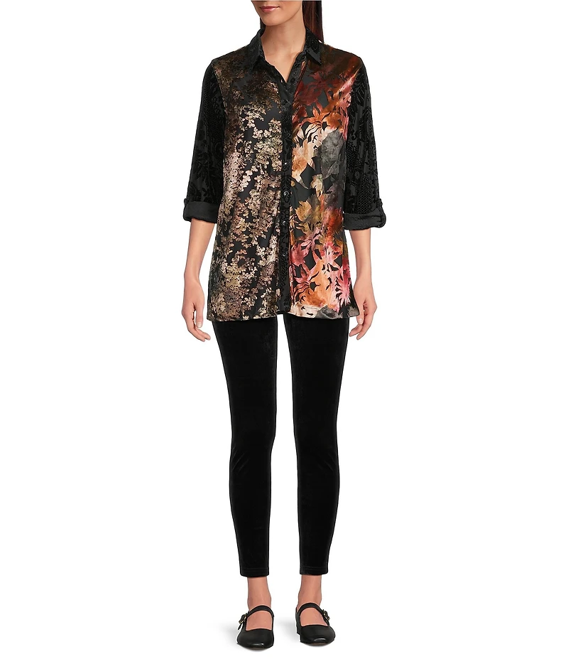 Calessa Velvet Pull On Ankle Skinny Pants