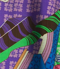 Calessa Woven Embroidered Patchwork Split V-Neck 3/4 Bell Sleeve Tunic