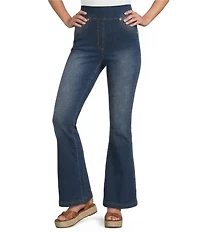 Calessa Woven Four Way Stretch Control Waist Boot Cut Jeggings