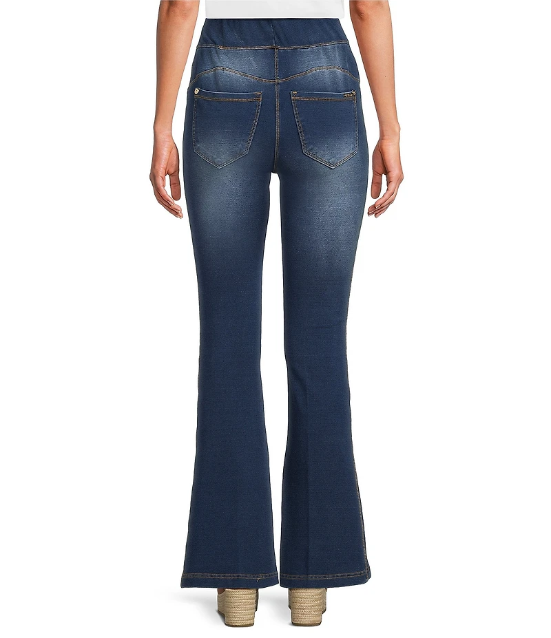 Calessa Woven Four Way Stretch Control Waist Boot Cut Jeggings