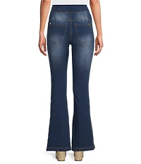 Calessa Woven Four Way Stretch Control Waist Boot Cut Jeggings