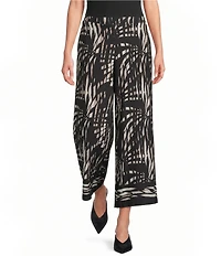 Calessa Woven Geometric Print Coordinating Wide Leg Pull-On Pants
