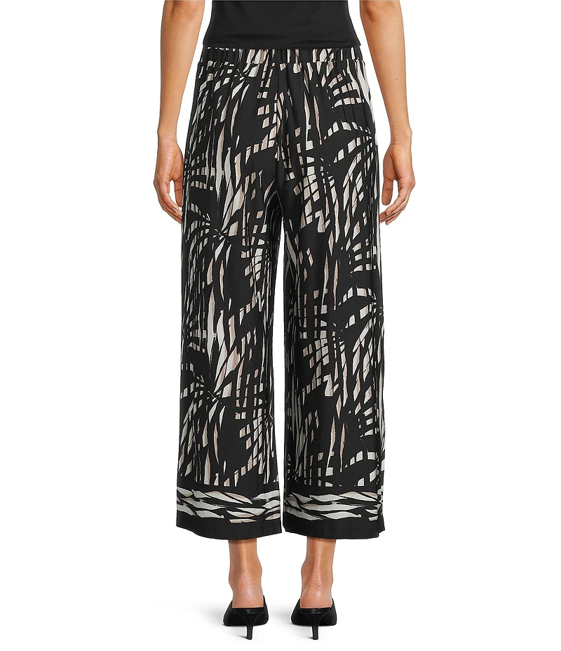 Calessa Woven Geometric Print Coordinating Wide Leg Pull-On Pants