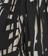 Calessa Woven Geometric Print Coordinating Wide Leg Pull-On Pants