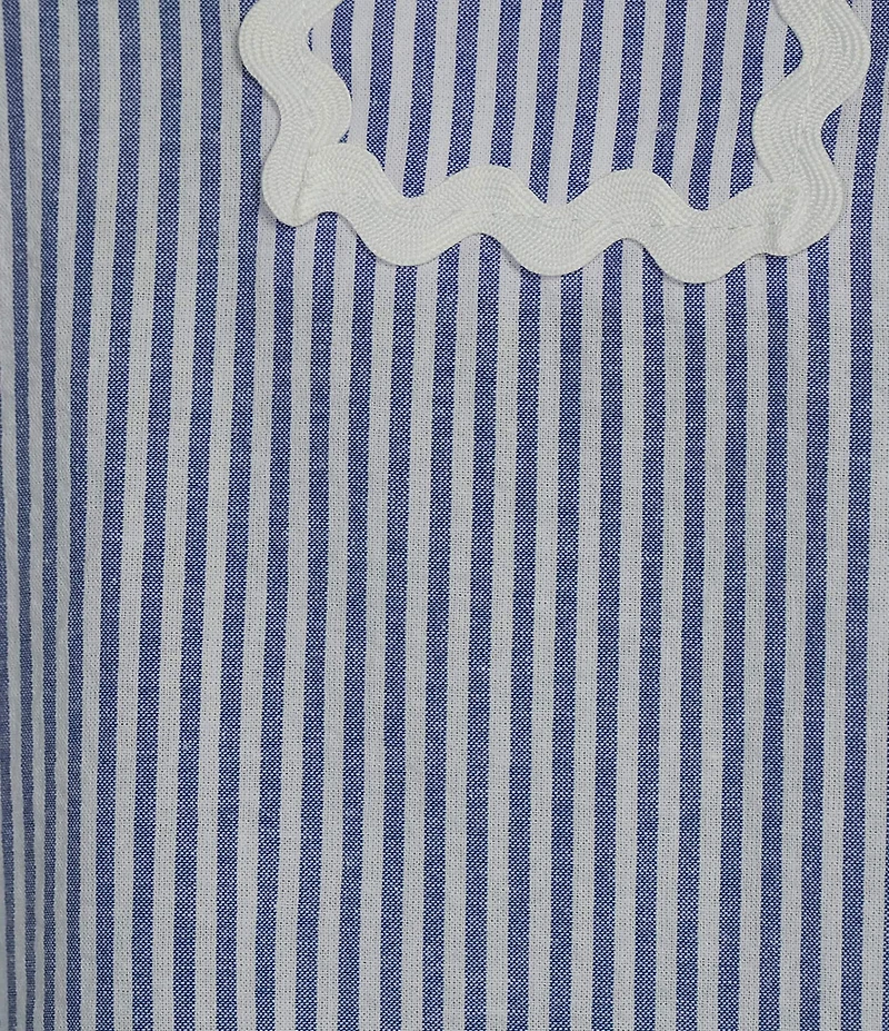 Calessa Woven Split Stand Round Neck Short Layered Sleeve Tunic