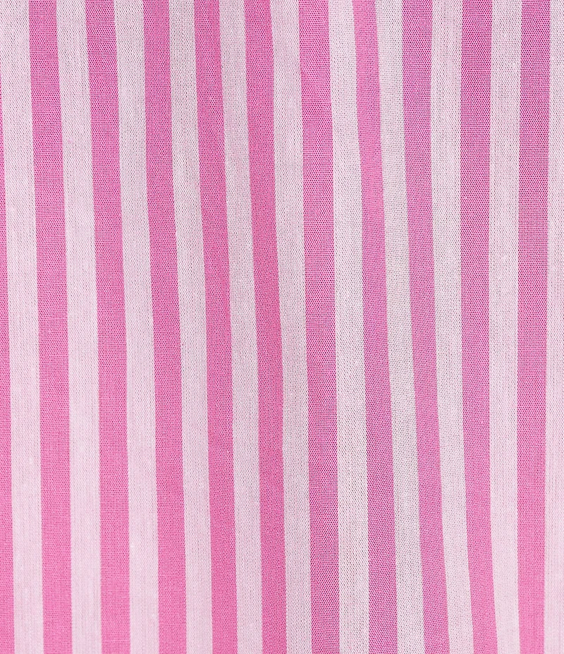 Calessa Woven Stripe Split V-Neck Elbow Length Sleeve Tunic