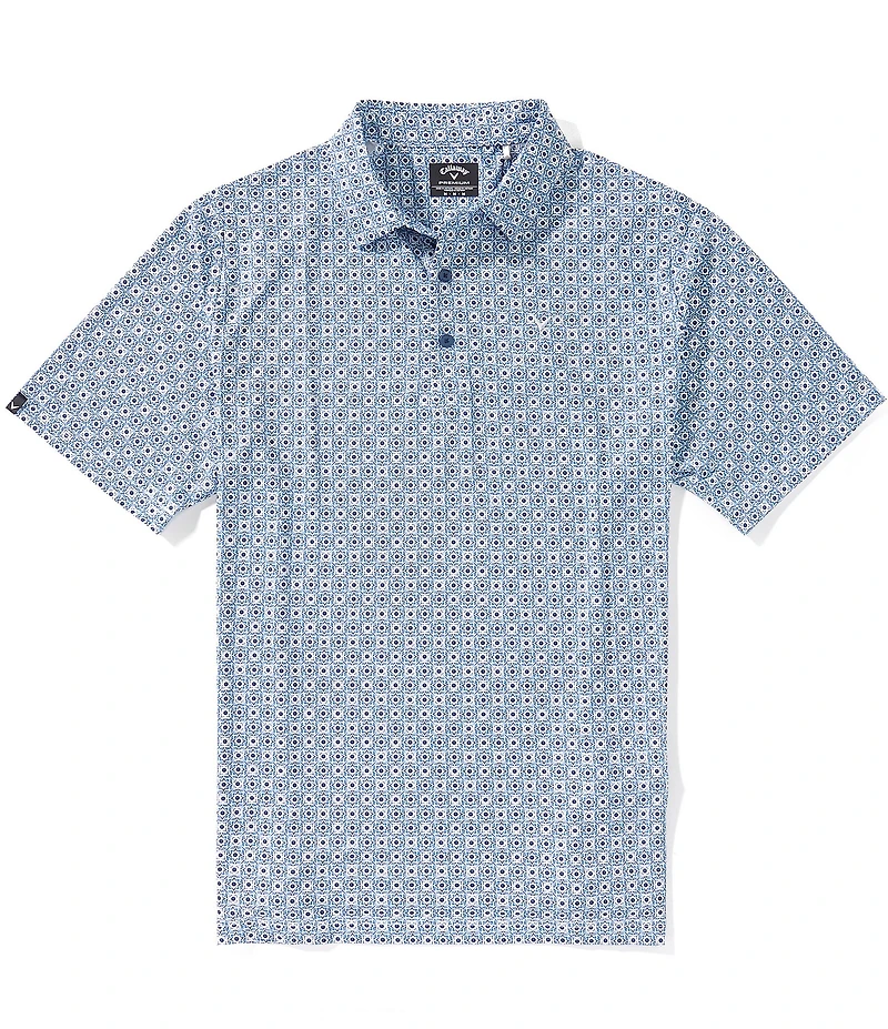 Callaway Short Sleeve Foulard Print Golf Polo Shirt