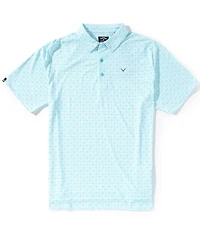 Callaway Short Sleeve Foulard Print Golf Polo Shirt
