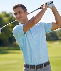 Callaway Short Sleeve Foulard Print Golf Polo Shirt