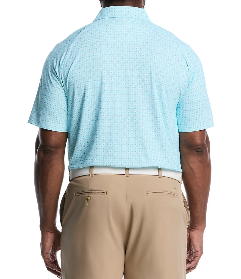 Callaway Big & Tall Foulard Print Short Sleeve Golf Polo Shirt