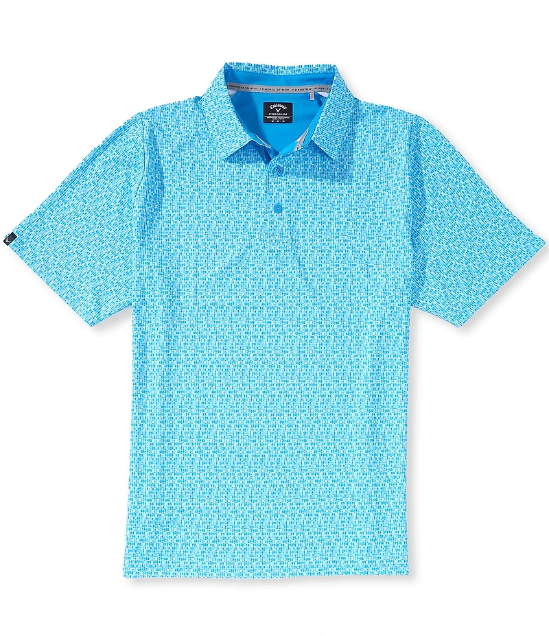 Callaway Big & Tall Gingham Print Short Sleeve Golf Polo Shirt