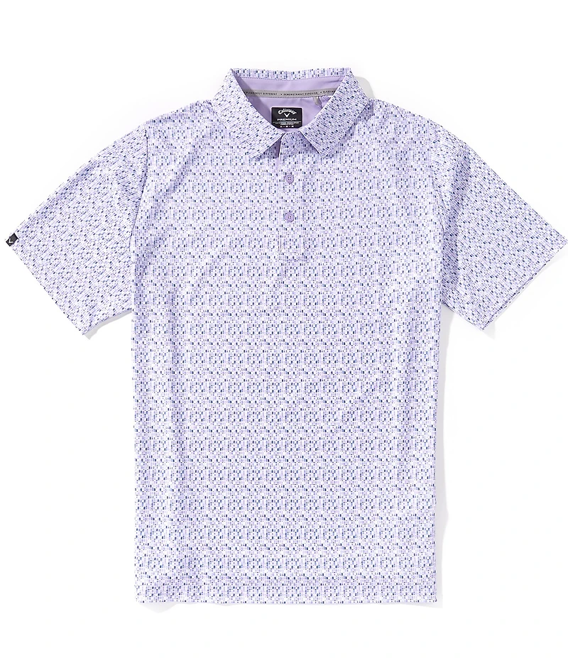 Callaway Big & Tall Gingham Print Short Sleeve Golf Polo Shirt