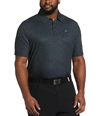 Callaway Big & Tall Golf Print Short Sleeve Polo Shirt