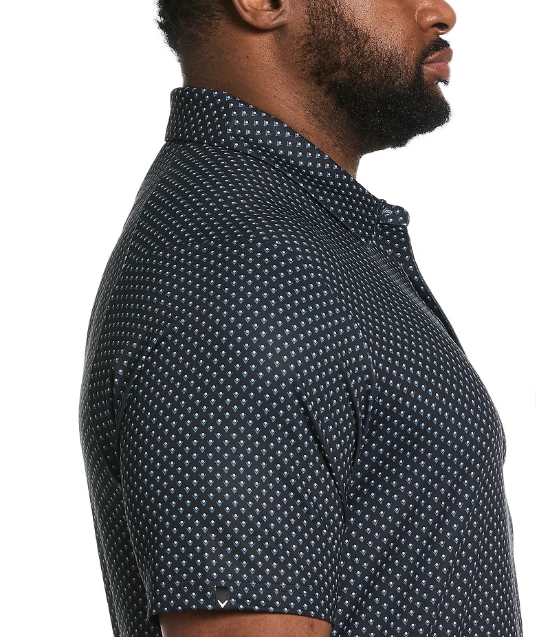 Callaway Big & Tall Golf Print Short Sleeve Polo Shirt