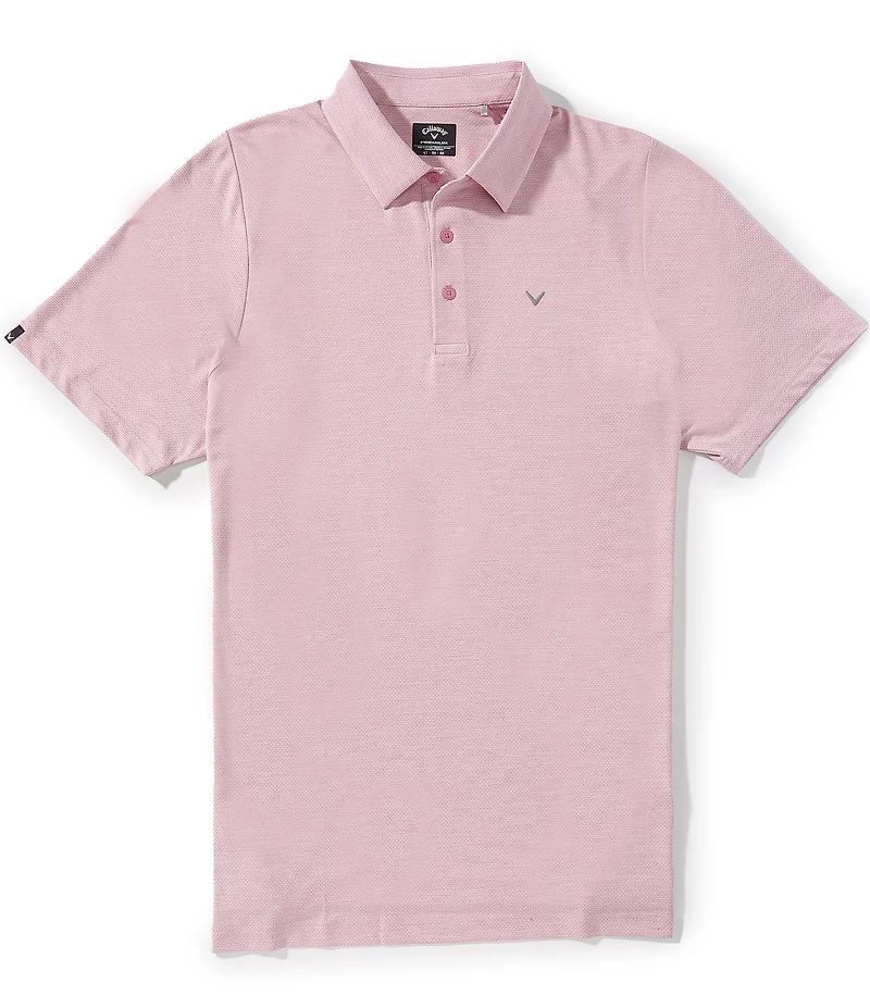 Callaway Big & Tall Heather Jacquard Essential Gold Short Sleeve Polo Shirt