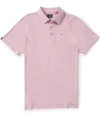 Callaway Big & Tall Heather Jacquard Essential Gold Short Sleeve Polo Shirt