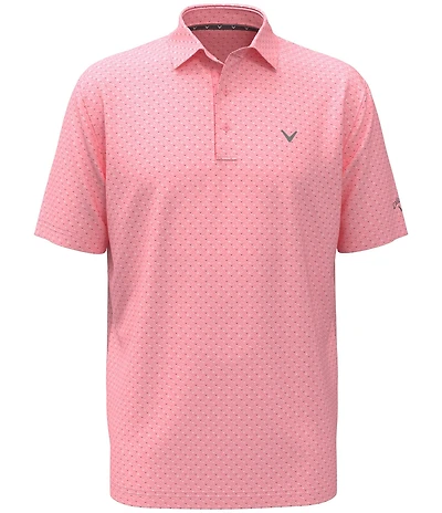 Callaway Big & Tall Twill Chevron Print Short Sleeve Golf Polo Shirt