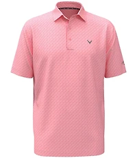 Callaway Big & Tall Twill Chevron Print Short Sleeve Golf Polo Shirt