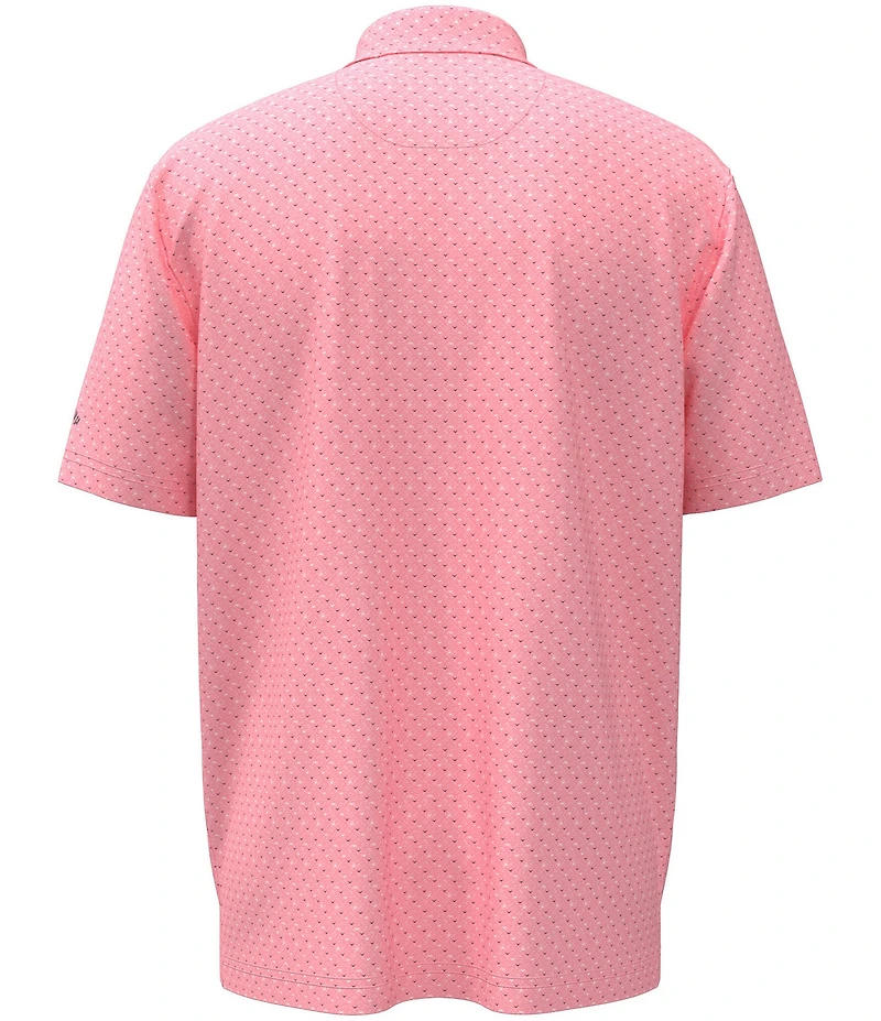 Callaway Big & Tall Twill Chevron Print Short Sleeve Golf Polo Shirt