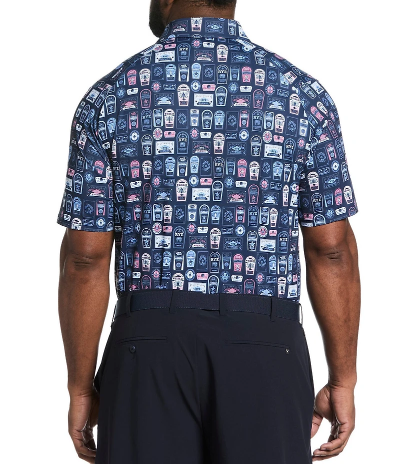 Callaway Big & Tall Whiskey Ace Print Short Sleeve Polo Shirt