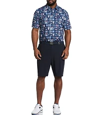 Callaway Big & Tall Whiskey Ace Print Short Sleeve Polo Shirt