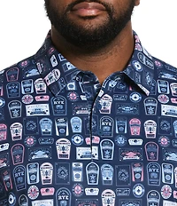 Callaway Big & Tall Whiskey Ace Print Short Sleeve Polo Shirt