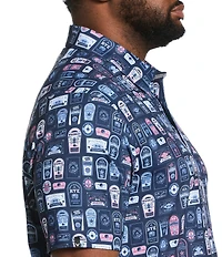 Callaway Big & Tall Whiskey Ace Print Short Sleeve Polo Shirt