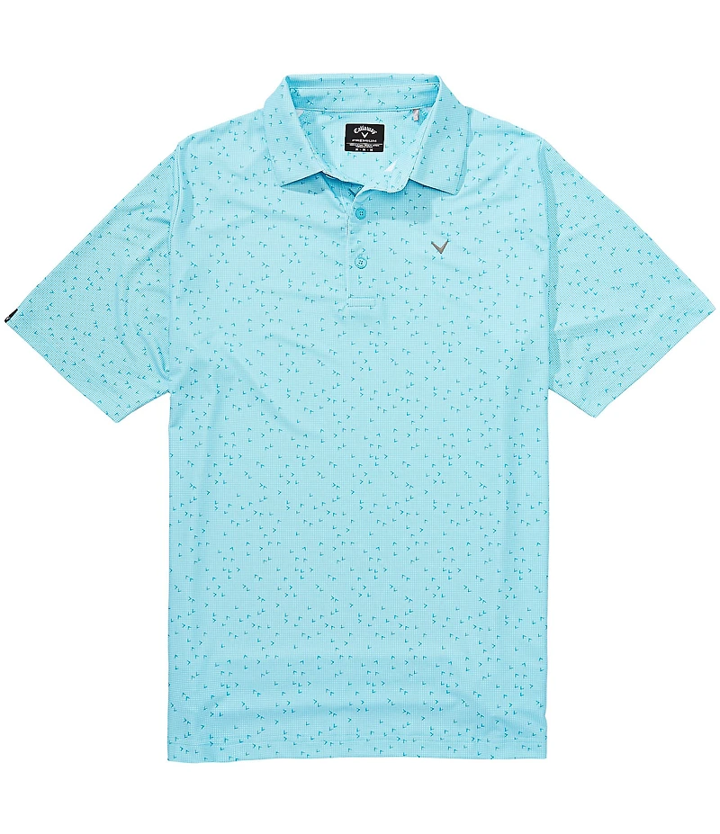 Callaway Chevron Gingham Print Short Sleeve Golf Polo