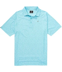Callaway Chevron Gingham Print Short Sleeve Golf Polo
