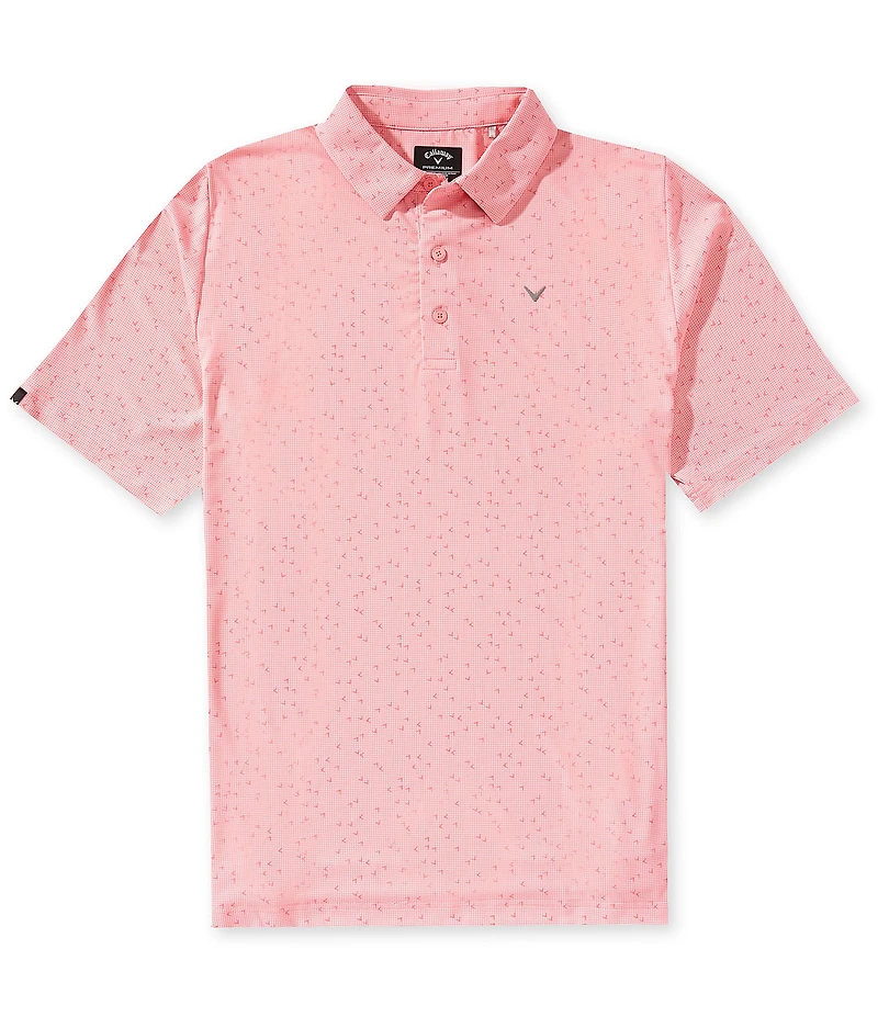 Callaway Chevron Gingham Print Short Sleeve Golf Polo