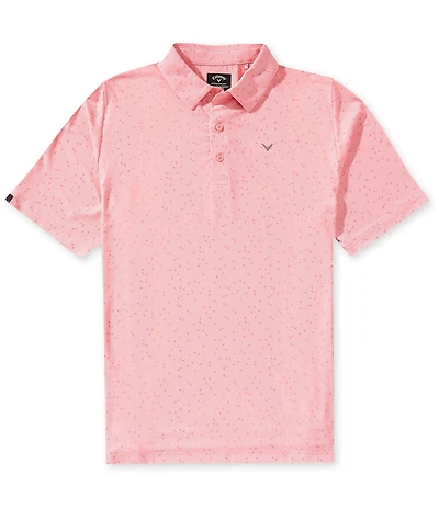 Callaway Chevron Gingham Print Short Sleeve Golf Polo