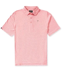 Callaway Chevron Gingham Print Short Sleeve Golf Polo