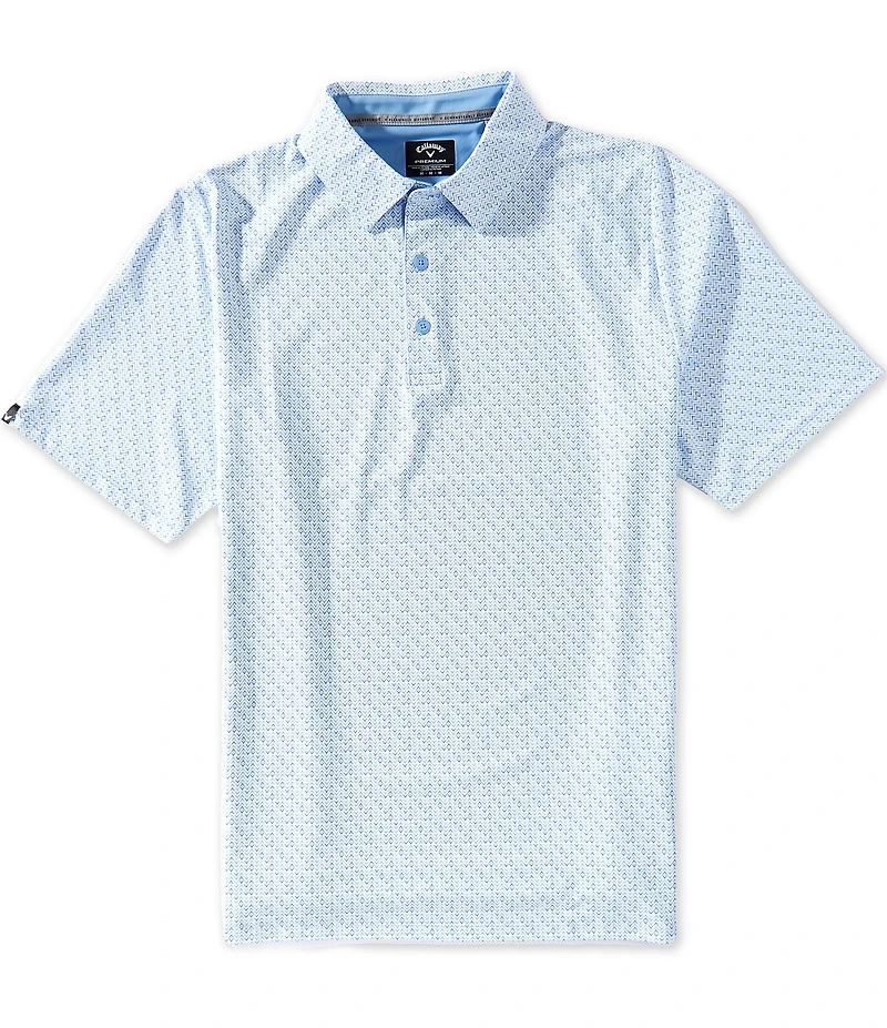 Callaway Chevron Printed Short Sleeve Collared Neckline Stretch Golf Polo Shirt