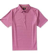 Callaway Chevron Printed Short Sleeve Collared Neckline Stretch Golf Polo Shirt