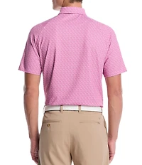 Callaway Chevron Printed Short Sleeve Collared Neckline Stretch Golf Polo Shirt