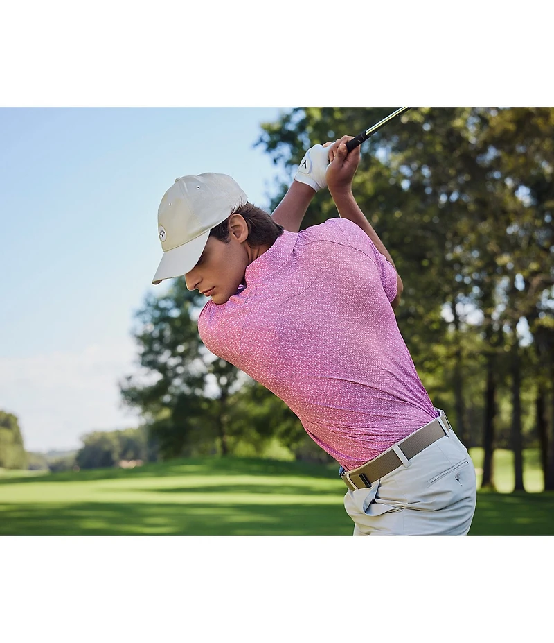 Callaway Chevron Printed Short Sleeve Collared Neckline Stretch Golf Polo Shirt