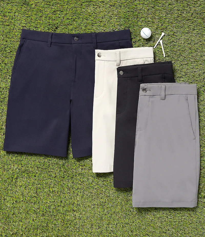 Callaway Classic Fit Flat Front Opti-Stretch Active Waistband Solid 9#double; Inseam Shorts