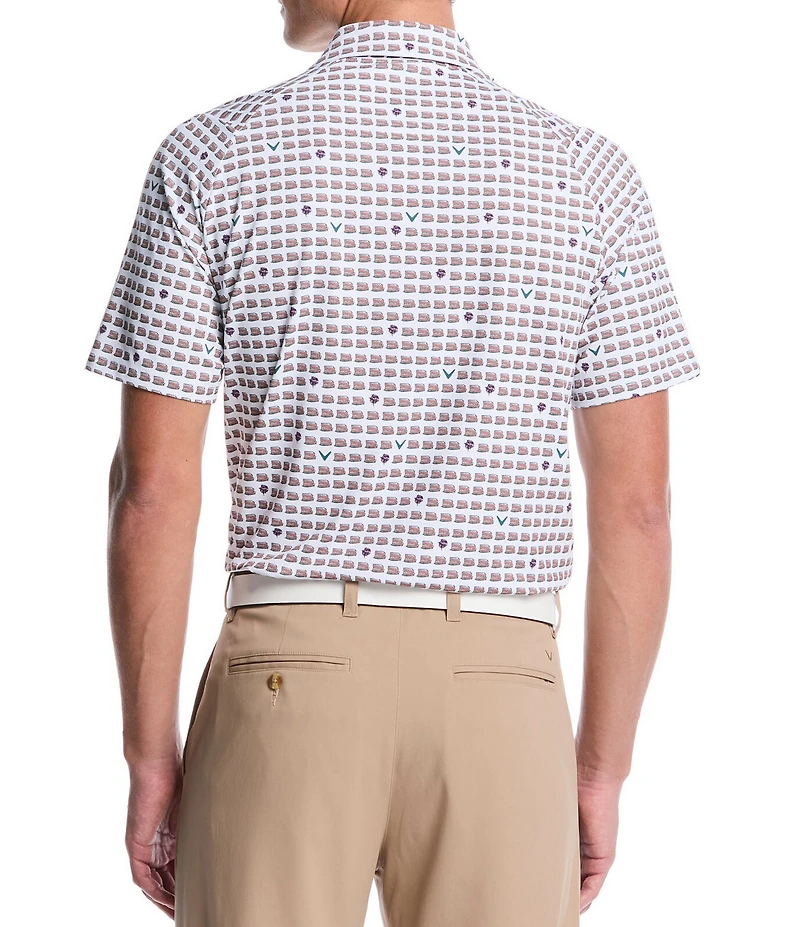 Callaway Pimento Printed Short Sleeve Golf Polo Shirt