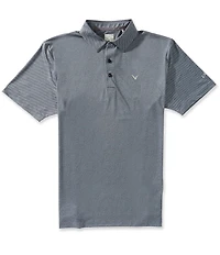 Callaway Short Sleeve Heather Geo Print Golf Polo Shirt