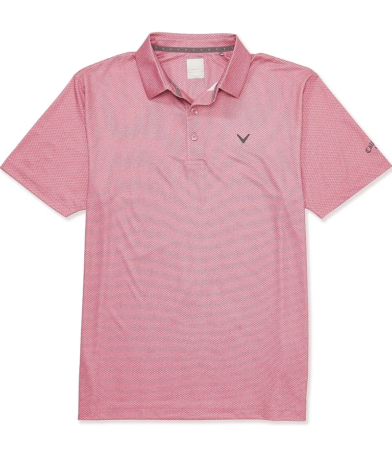 Callaway Short Sleeve Heather Geo Print Golf Polo Shirt