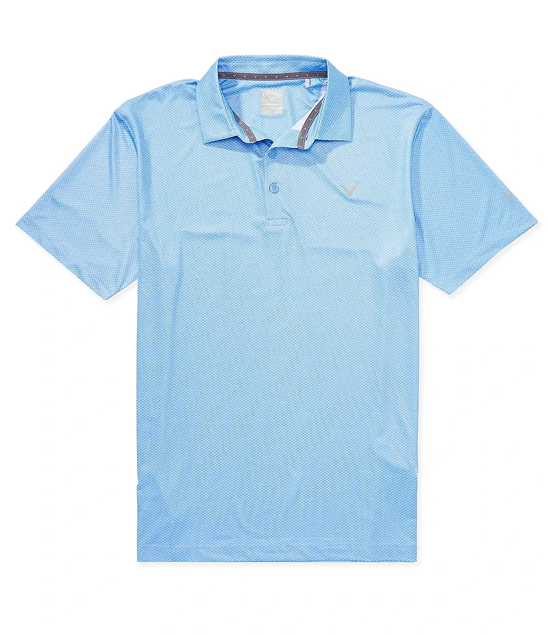 Callaway Short Sleeve Heather Geo Print Golf Polo Shirt