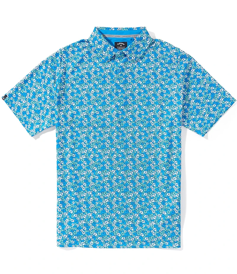 Callaway Short Sleeve Hibiscus Print Golf Polo Shirt