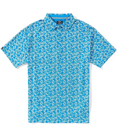 Callaway Short Sleeve Hibiscus Print Golf Polo Shirt