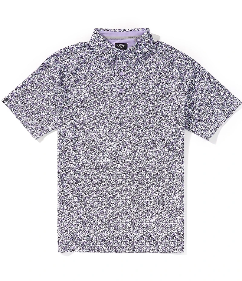Callaway Short Sleeve Hibiscus Print Golf Polo Shirt