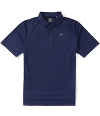 Callaway Short Sleeve Textured Solid Swing Tech Gold Polo Shirt